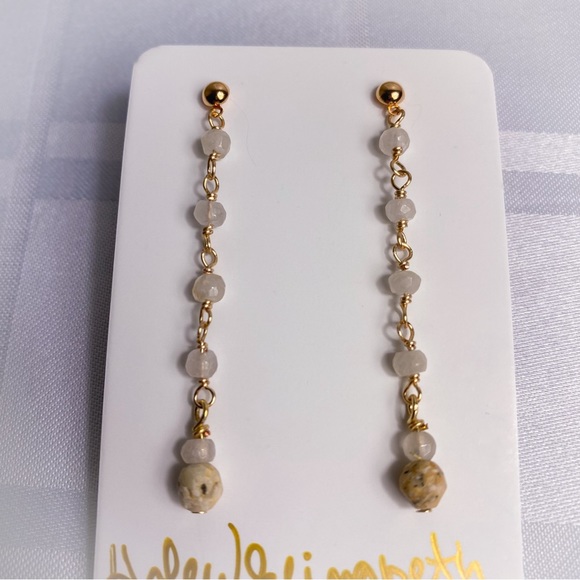 Picasso Jasper & Rutilated Quartz Earrings - Picture 2 of 3